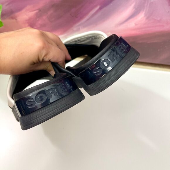 Sorel VIIBE Crisscross Slide‎ Sandal in Black & White Size 6.5 - Picture 9 of 13